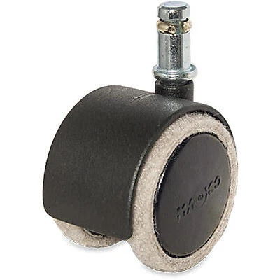 Dual Wheel Caster, Black With Tan, 2-In., 5-Pk.