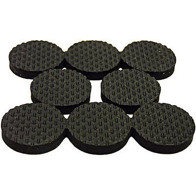 Surface Grip Pads, Self-Adhesive, Black, Round, 1-In., 16-Pk.