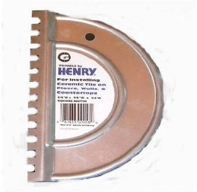 Square Notch G Trowel, 1/4 x 1/4 x 1/4 In.