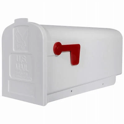White Polypropylene Medium Post‑Mount Mailbox – Rust‑Resistant & UV Protected