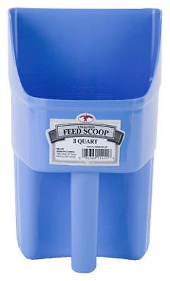 Feed Scoop, Enclosed, Berry Blue Plastic, 3 Qt.