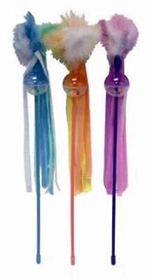 Cat Toy, Teaser Wand, Assorted Colors, 18-In.