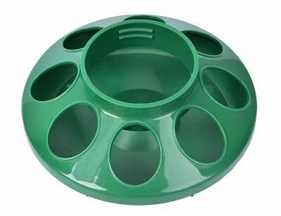 Chick Feeder for Qt. Jar, Green Plastic