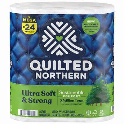 Quilted Northern 94670 Ultra Soft 2-Ply Toilet Paper, 6 Pack