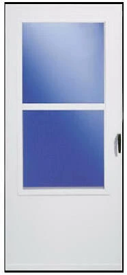 Storm Door, White Vinyl, Solid Wood Core, 30 x 81-In.