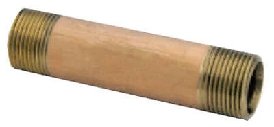 Pipe Fitting, Nipple, Lead Free Red Brass, 1/2 x 2 In.