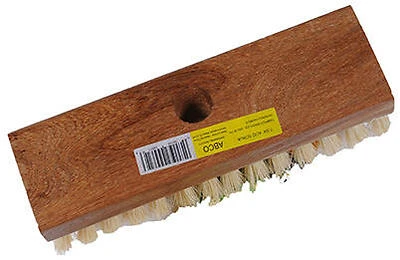 7-3/4 In. Acid Scrub Brush, Tapered Hole, Wood Block, 1 In. Tampico Bristles