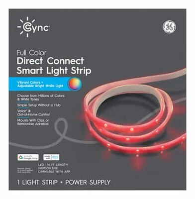 GE Cync 93131728 LED Smart Light Strip, 16 Ft., 12 Watt