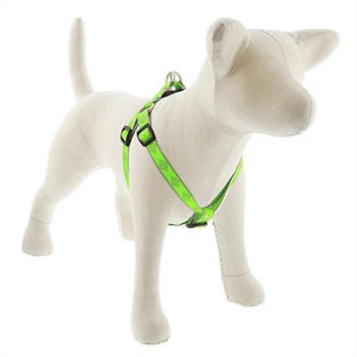 Step-In Medium Dog Harness, Reflective Green Diamond Pattern, 3/4 x 20 - 30-In.