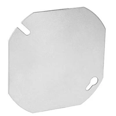 Southwire 54C1B-UPC Blank Gray Round Box Cover, 4 Inch, Steel
