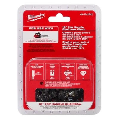 Milwaukee M18 12‑Inch Low‑Kickback Chainsaw Chain – 0.043 Gauge, 51‑Link