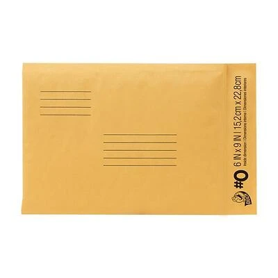 Duck 288123 Self-Adhesive Envelope, #0, Beige, 9 x 6 In