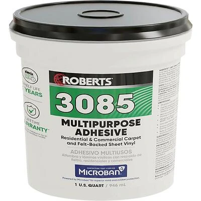 Roberts 3085-0 Multi-Purpose Carpet Adhesive – Beige, 1‑Quart Pail
