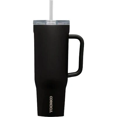 Corkcicle 40‑Oz Matte Black Insulated Tumbler with Sip‑Plus Straw Lid