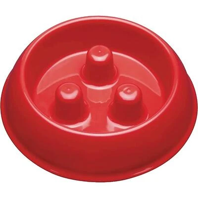 ProSelect ZX7082 Red Plastic Slow‑Feed Dog Bowl – 12 oz (Small)
