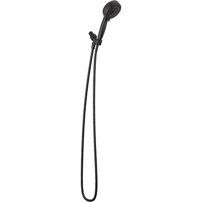 Matte Black 6‑Function Handheld Showerhead with Built‑In Cleaning Spray – 1/2" Connection, 1.75 gpm