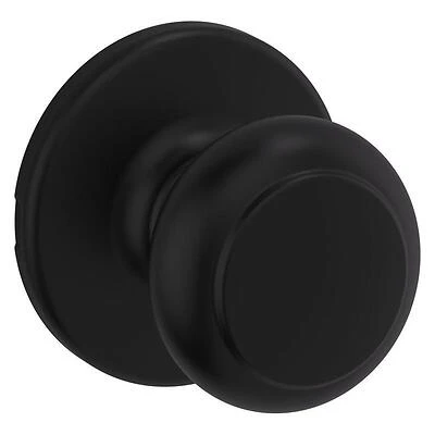 Kwikset 200CV Matte Black Passage Door Lock – Adjustable Backset & 6‑Way Latch