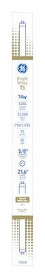 GE Linear Fluorescent Light Bulb, T5, 14W, 1350 Lumen, 21.6 In.