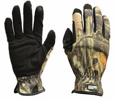 True Grip Utility Gloves, Spandex/Synthetic Leather Palm, Mossy Oak Camo, Men's M