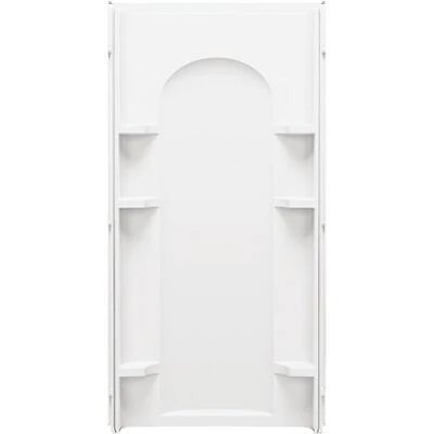 White High‑Gloss Vikrell Shower Back Wall – 72½" × 36" Alcove Panel