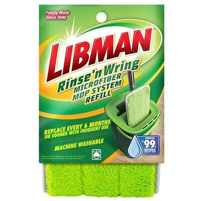 Libman 1676 Rinse 'N Wring Microfiber Mop Refill, 5 X 13.5 In.