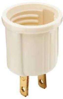 Pass & Seymour Outlet To Lampholder Adapter Ivory