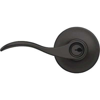 Schlage Accent Matte Black Lever Door Handle – Residential C‑Keyway Entry