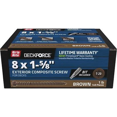 1-5/8"PGP Comp Deck Screw GRY 1#