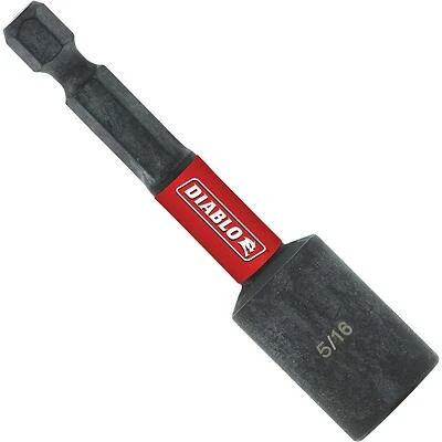 Diablo Magnetic Nutsetter – 5/16" Drive, 2‑9/16" Length, 1/4" Hex Shank, Impact‑Ready
