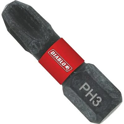 Diablo 1‑in Phillips Driver Bit with 1/4" Hex Shank – Impact‑Ready