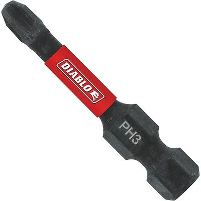 Diablo DPH32B 2‑in Phillips Drive Bit – 1/4 in Hex Shank, #3