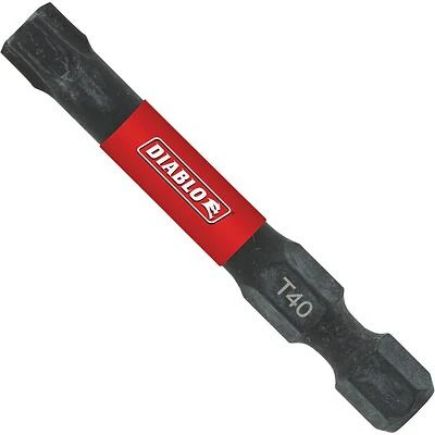 Diablo DT402B 2‑in Impact‑Ready Torx & Hex Driver Bit – 1/4‑in Shank, T40 Torx, Hex Shank