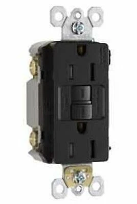 Pass & Seymour GFCI Receptacle, 15A, Black