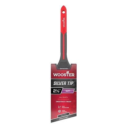 Wooster G5224-2 1/2 GripTech Max Thin Angle Paint Brush, 2½ In., Silver Tip