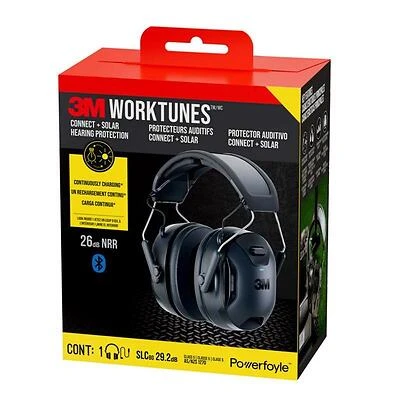 3M 90573-DC WorkTunes Bluetooth Hearing Protector, 26 dB, Black