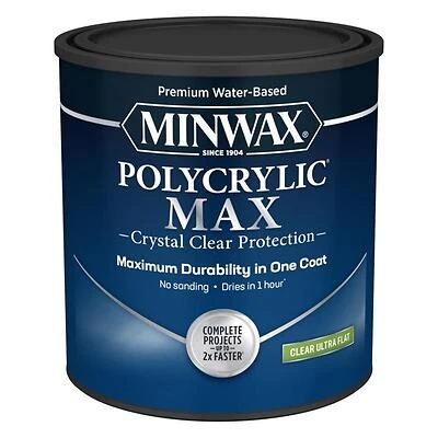 Minwax Ultra‑Flat Interior Polycrylic Clear Topcoat – 1 qt Water‑Based Finish