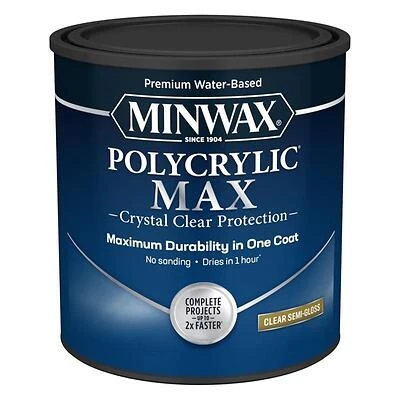 Minwax 622225555 Polycrylic Clear Semi-Gloss Wood Finish, 1 Qt