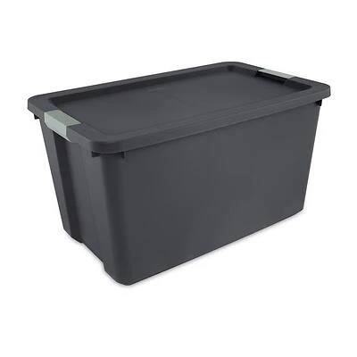 Sterilite 34-Gallon Gray Stackable Storage Tote, Latching Lid