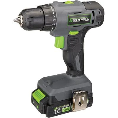 Genesis G20MAX 20V 2‑Speed Drill/Driver with 1.5 Ah Li‑Ion Battery – 3/8″ Single‑Sleeve Chuck
