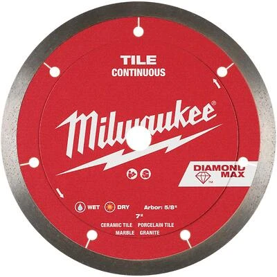 Milwaukee 7‑Inch Continuous‑Rim Diamond Saw Blade – DIAMOND MAX Series