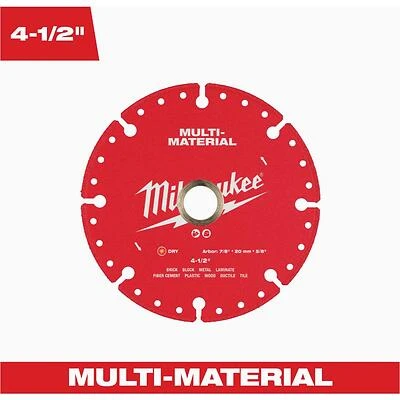 Milwaukee 4‑1/2" Diamond Cutting Saw Blade – 7/8" Arbor, Segmented Rim, Multi‑Material