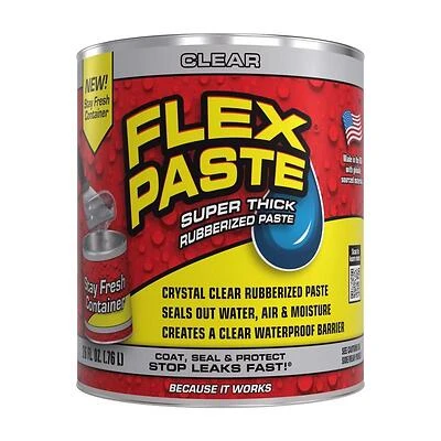 Flex Seal Flex Paste PFSCLRR32 Clear Rubberized Sealant, 26 oz