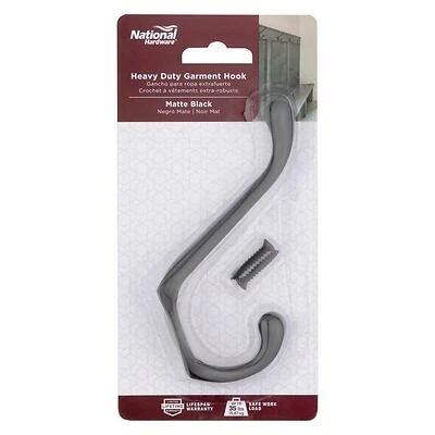 National Hardware N830-624 Heavy-Duty Garment Hook, 35 lb, 2-Pack