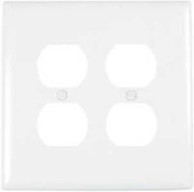Pass & Seymour 2-Gang Double Duplex Nylon Wall Plate, White