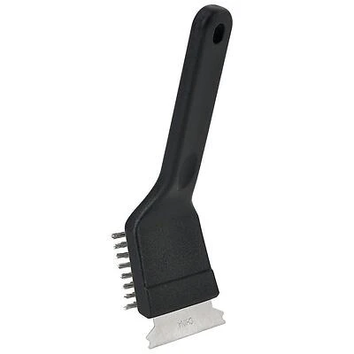 Grill Brush with Scraper, Stainless Steel Bristles, 8 In. Handle