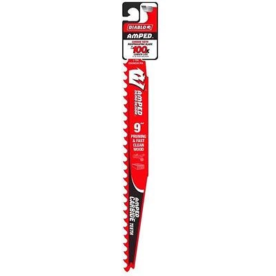 Diablo Amped Demo Demon 9‑Inch Carbide‑Tipped Reciprocating Saw Blade – 3 TPI for Wood Cutting