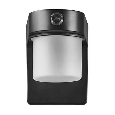 Globe Dusk-to-Dawn LED Patio Flood Light – 1000 Lumens, 4000K, Black Finish