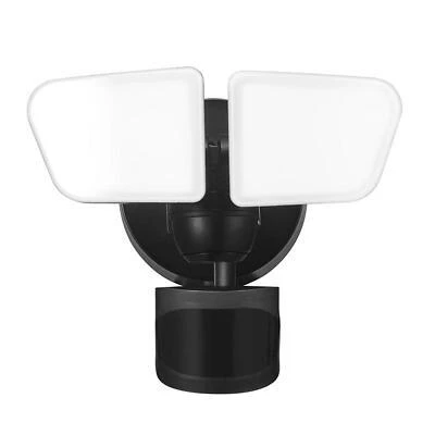 Globe 1700 Series 2200‑Lumen LED Security Flood Light – Motion‑Activated, 4000K, Black