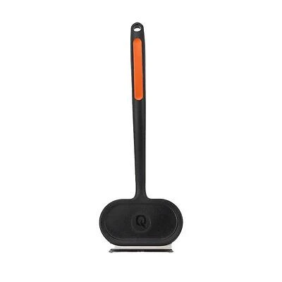 Oversized Rectangular Grill Brush – Stainless Steel Bristles, Curved Neck, Soft‑Grip Ergonomic Handle with Knob
