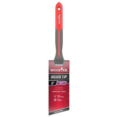 Wooster G5221-2 GripTech Max 2" Soft Angle Paint Brush, Silver Tip